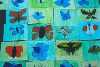 Foto: Schmetterlingsbilder-Collage der 3. Klasse der Grundschule Godshorn